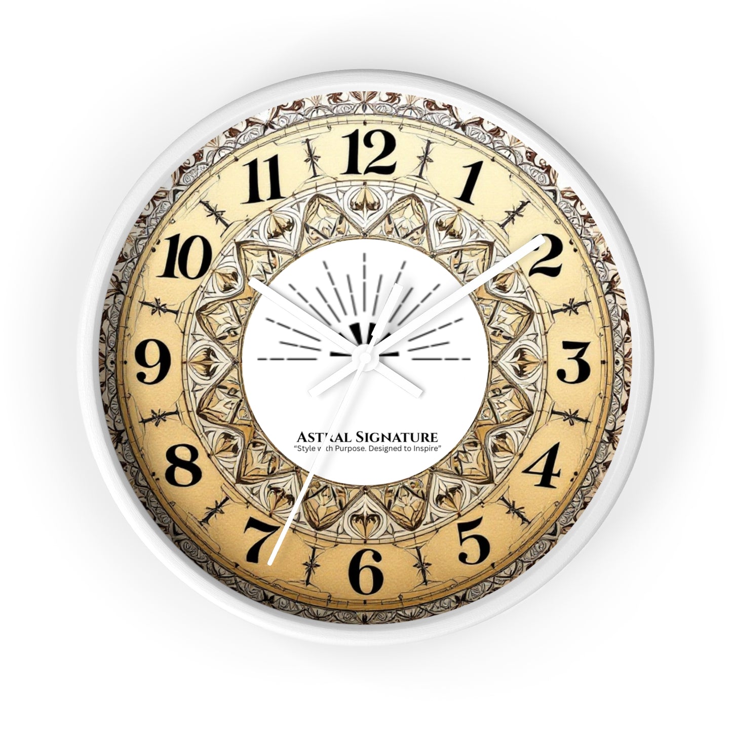 Artistic Bohemian Mandala Wall Clock by Astral Signature, featuring a lively and colorful design perfect for modern wall art. This clock is a striking decorative timepiece, ideal as a unique home decor item and a thoughtful gift for yoga enthusiasts who love boho chic aesthetics.