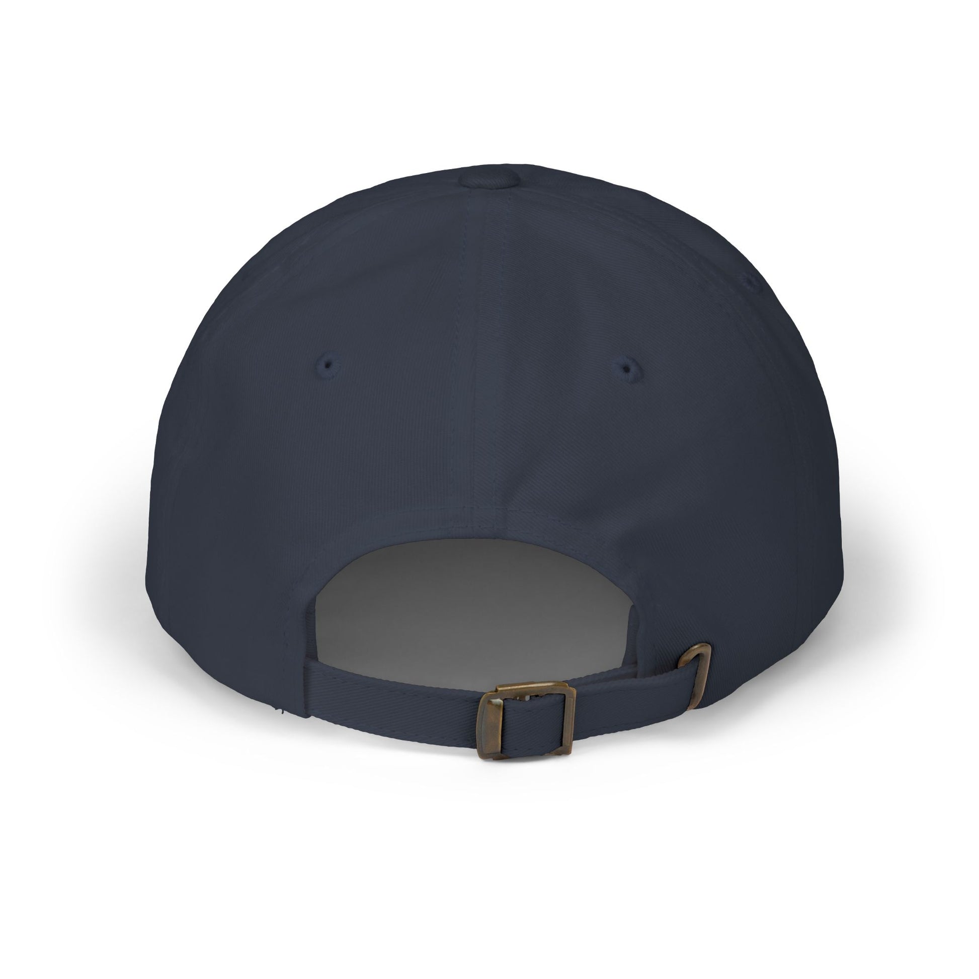 Male model wearing a navy Classic Dad Cap from the Astral Signature Collection. This unisex cap combines trendy urban style with vintage flair, making it an ideal gift for him on Father's Day or for adding to his everyday cap collection.