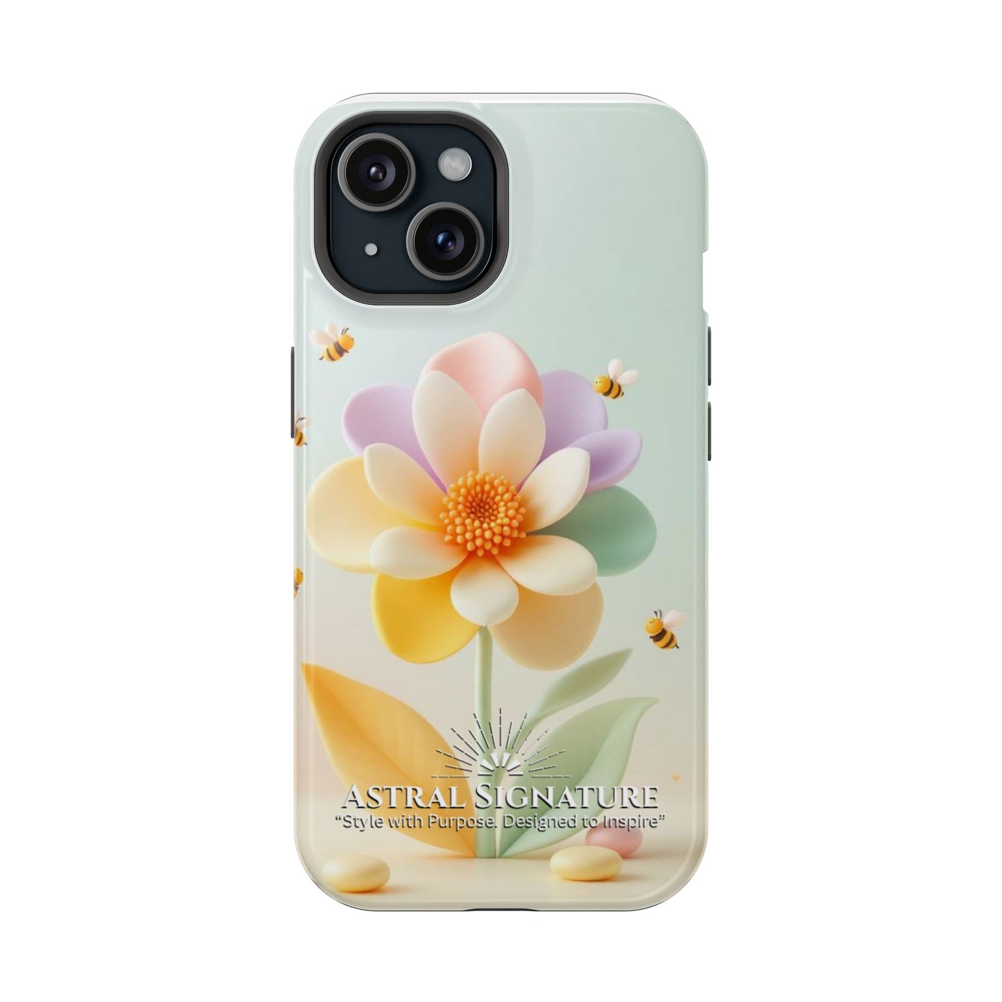 Phone Case Impact-Resistant, Calming 3D Flower Phone Case Impact-Resistant Case for Kids and Adults - Astral Signature