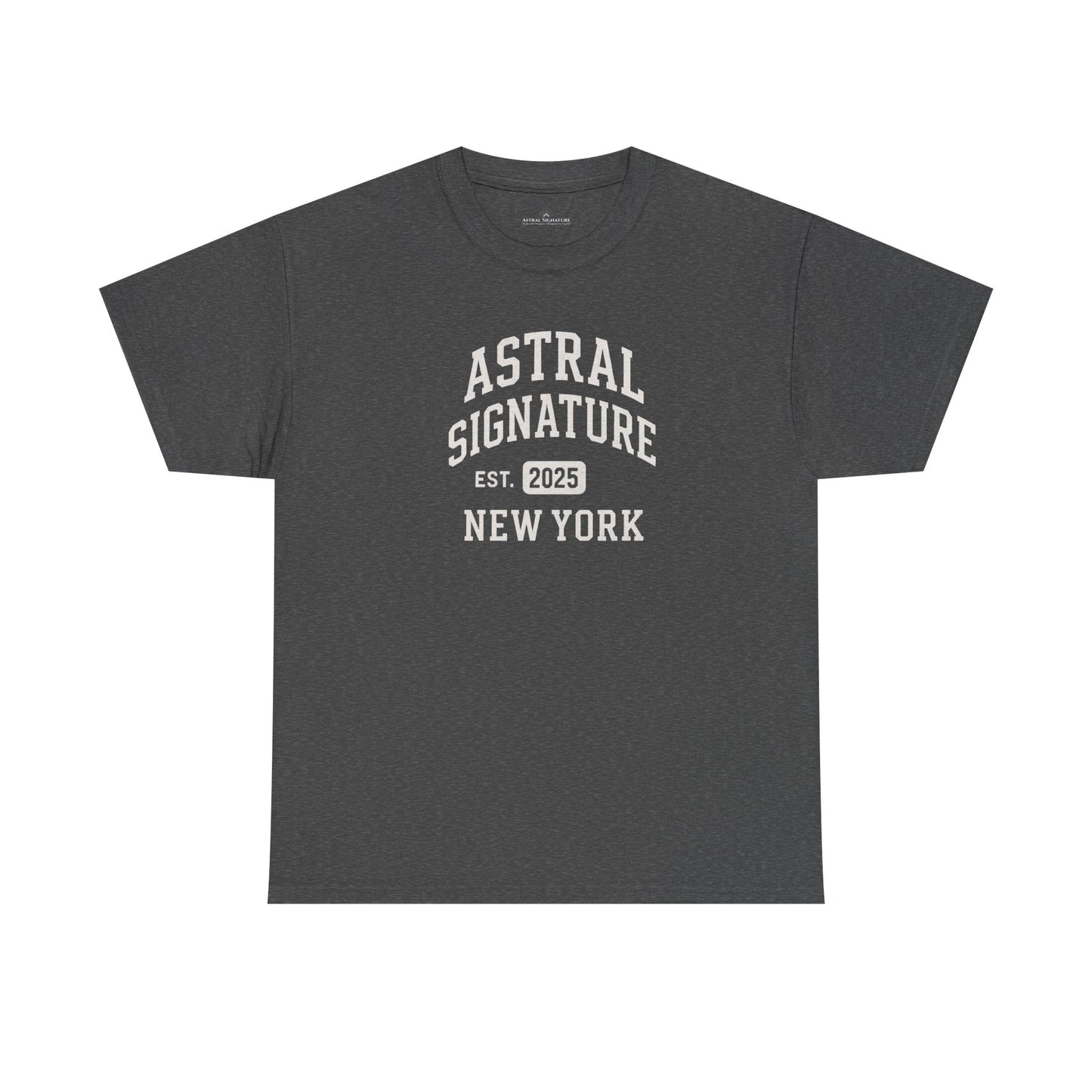 Astral Signature Tee Est. New York 2025, T-shirts in darker colors by Astral Signature