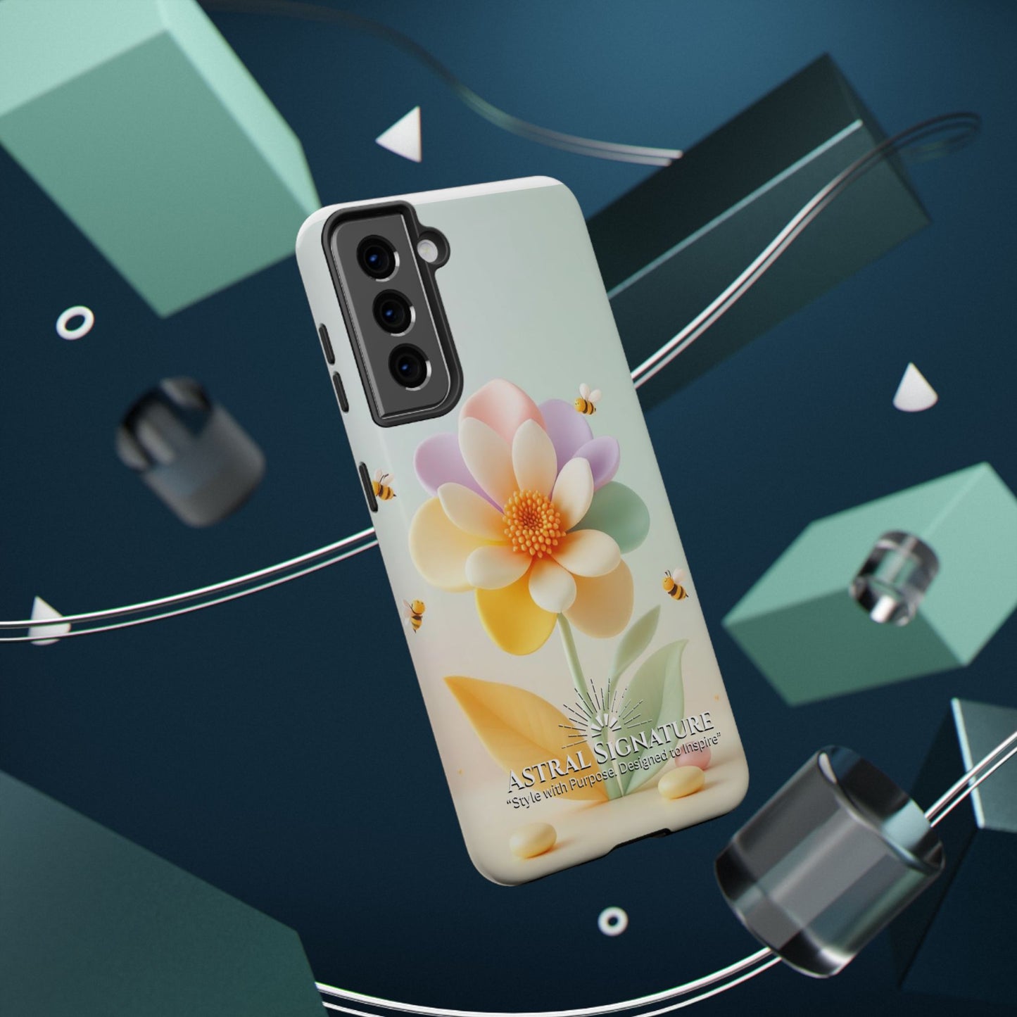 Phone Case Impact-Resistant, Calming 3D Flower Phone Case Impact-Resistant Case for Kids and Adults - Astral Signature