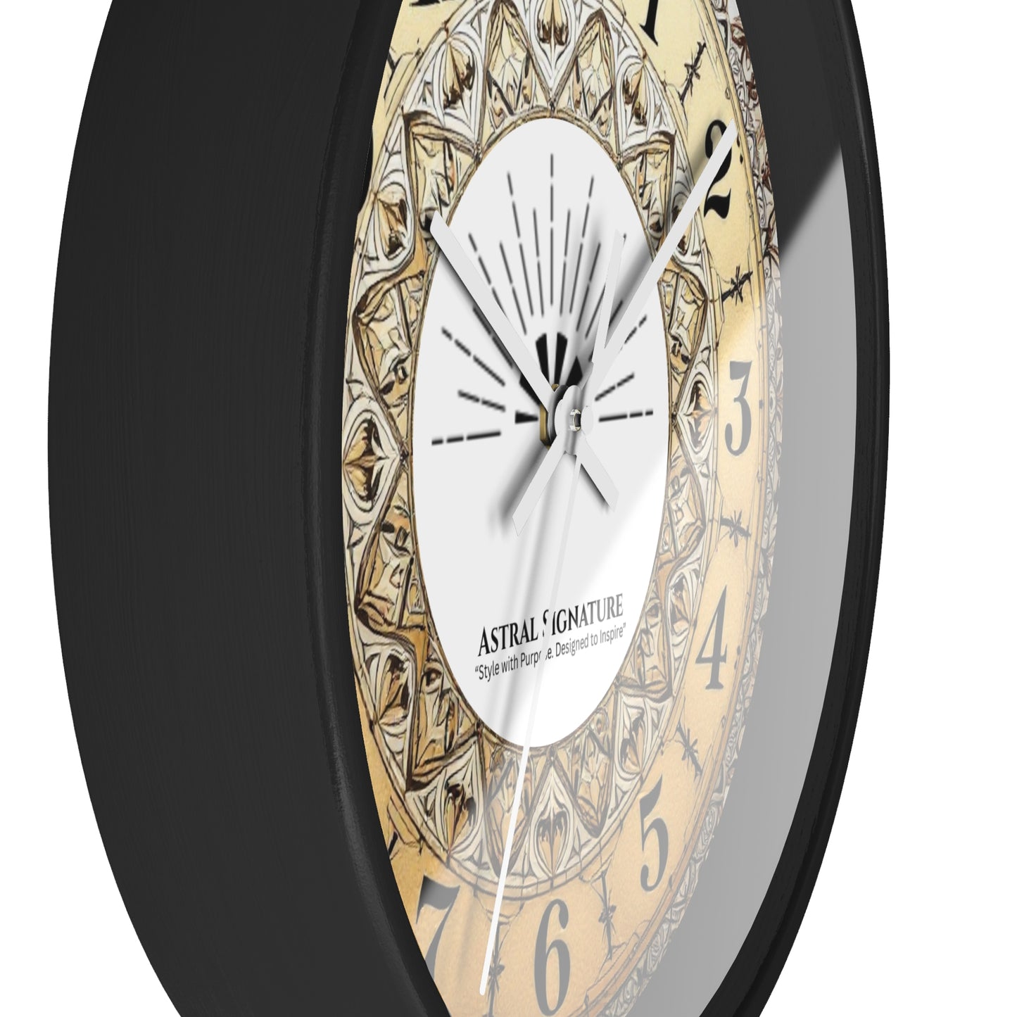 Colorful Bohemian Mandala Wall Clock by Astral Signature featuring a stunning mandala design. Ideal for unique home decor, this decorative timepiece is perfect for bedroom wall decor and a great gift for yoga lovers and for hippie room decor.