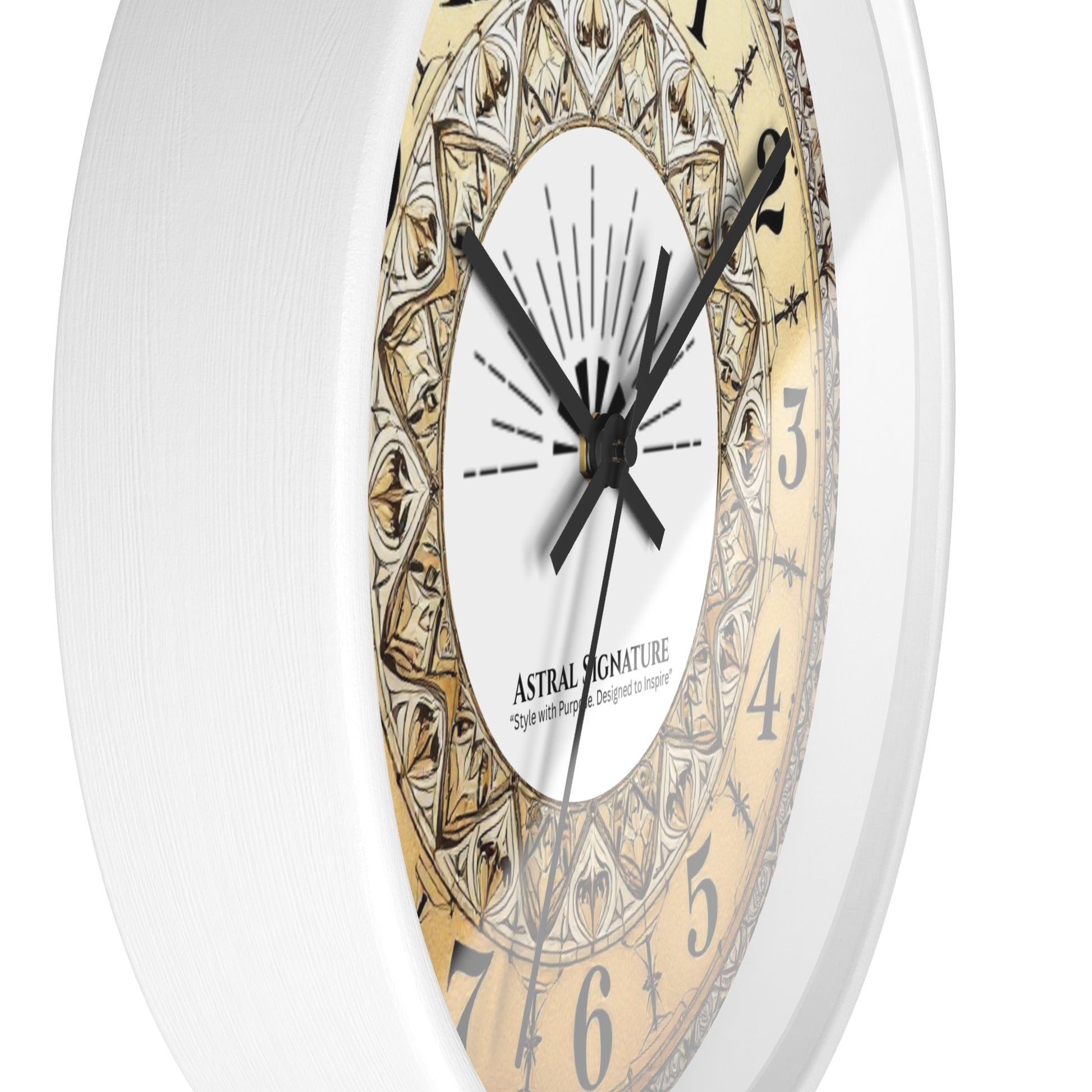 Unique Bohemian Mandala Wall Clock by Astral Signature with an artistic celestial design, perfect for enhancing any decor. As a decorative timepiece, it serves well in bedroom wall decor or dorm room decor, making a meaningful gift for yoga enthusiasts.