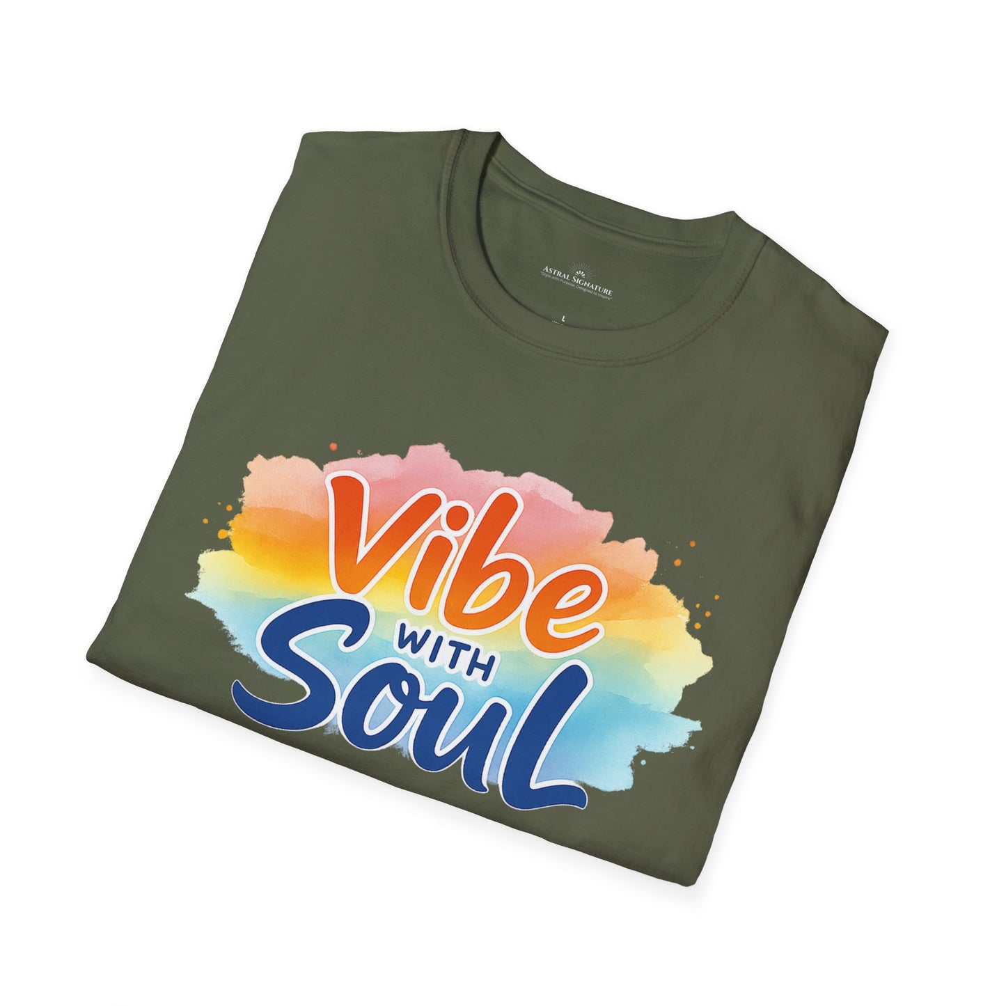 Vibe with Soul Tee, Motivational Unisex Softstyle T-Shirt by Astral Signature