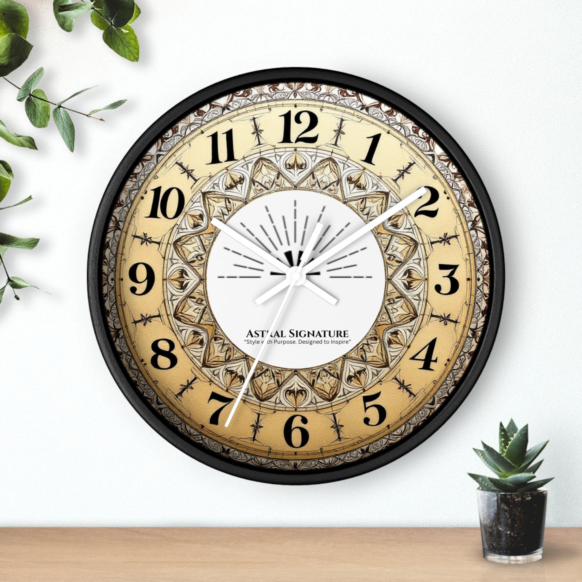 Vibrant Bohemian Mandala Wall Clock by Astral Signature, showcasing an intricate mandala design that brightens any space. This decorative timepiece fits well in bedroom wall decor and is a thoughtful gift for yoga lovers, perfect for modern and hippie room aesthetics.