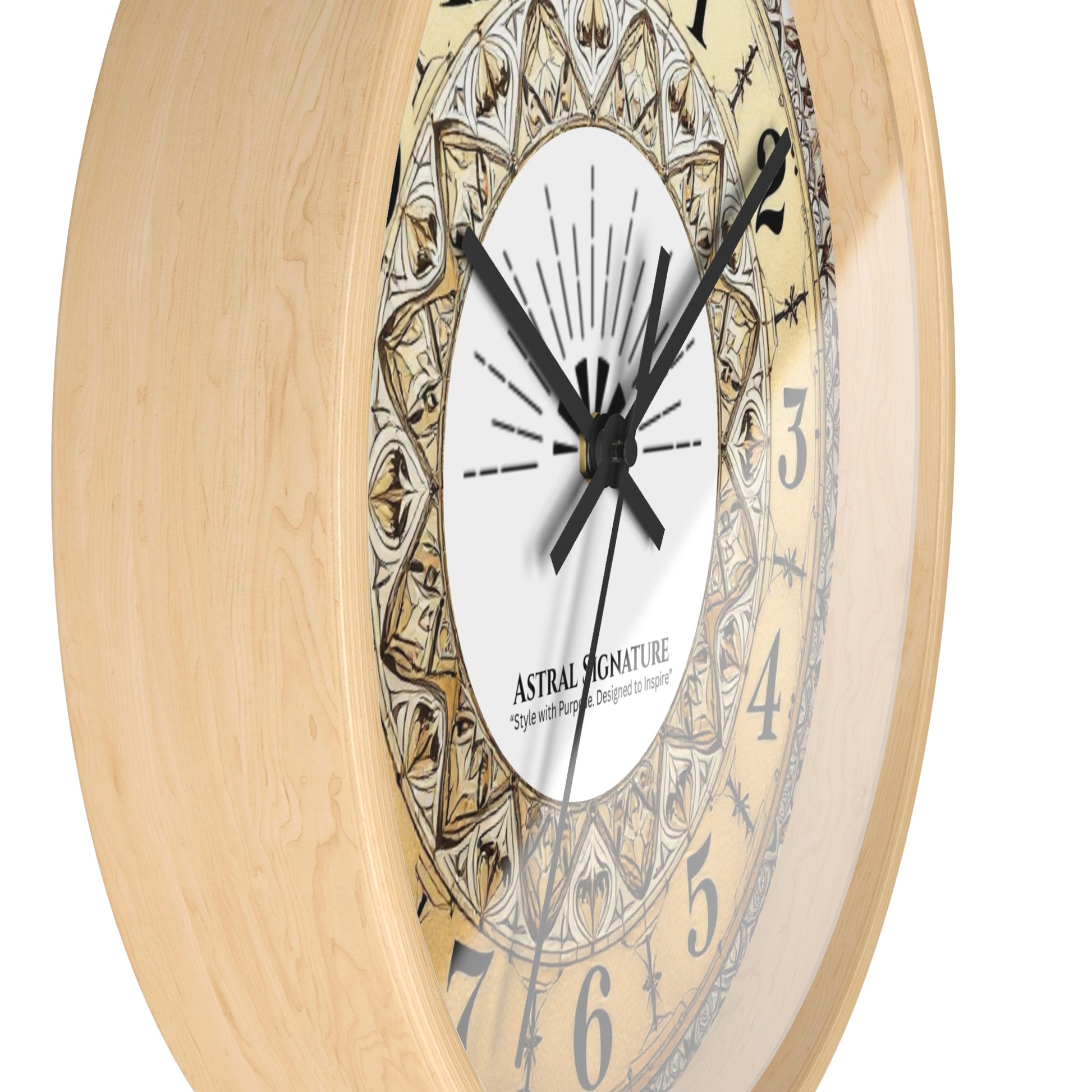 Sleek Bohemian Mandala Wall Clock by Astral Signature, showcasing a vibrant mandala design that adds artistic flair. This decorative timepiece is great for modern wall art, serves as colorful wall decor, and is a perfect gift for yoga lovers or a unique piece for hippie room decor.
