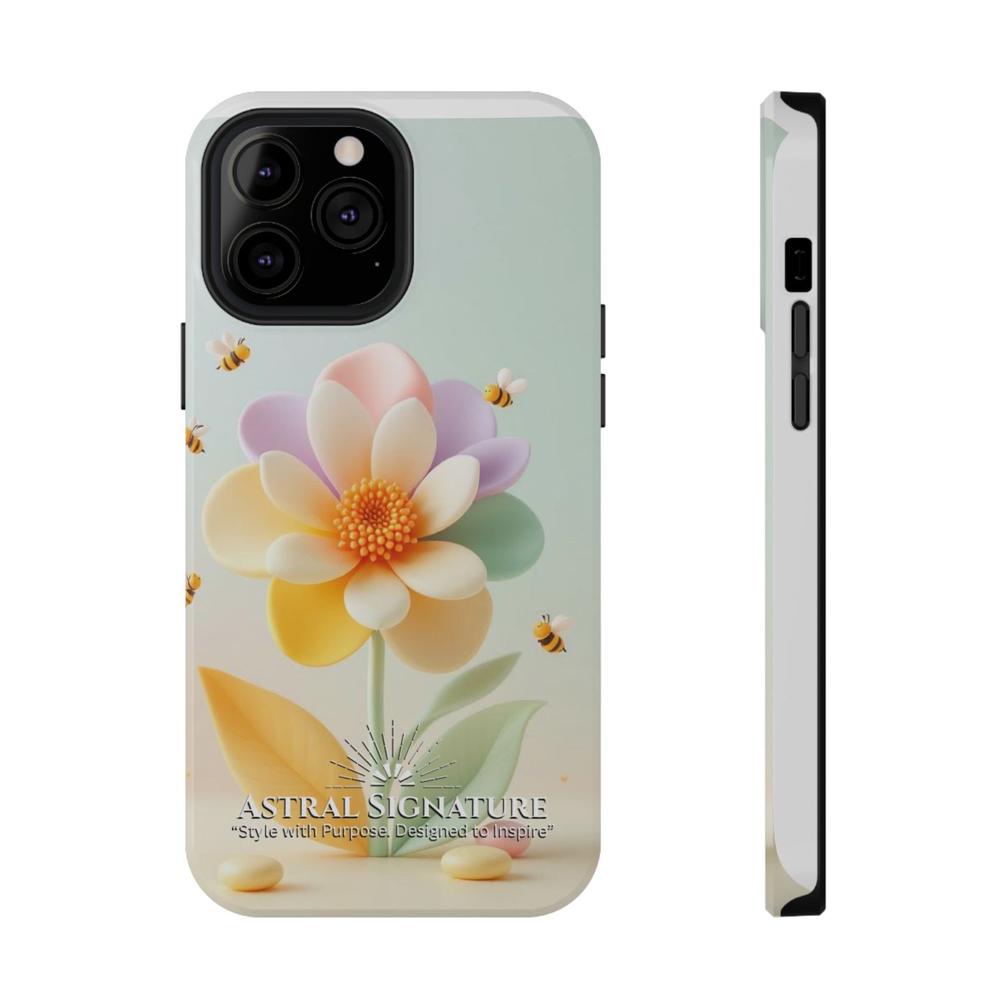 Phone Case Impact-Resistant, Calming 3D Flower Phone Case Impact-Resistant Case for Kids and Adults - Astral Signature