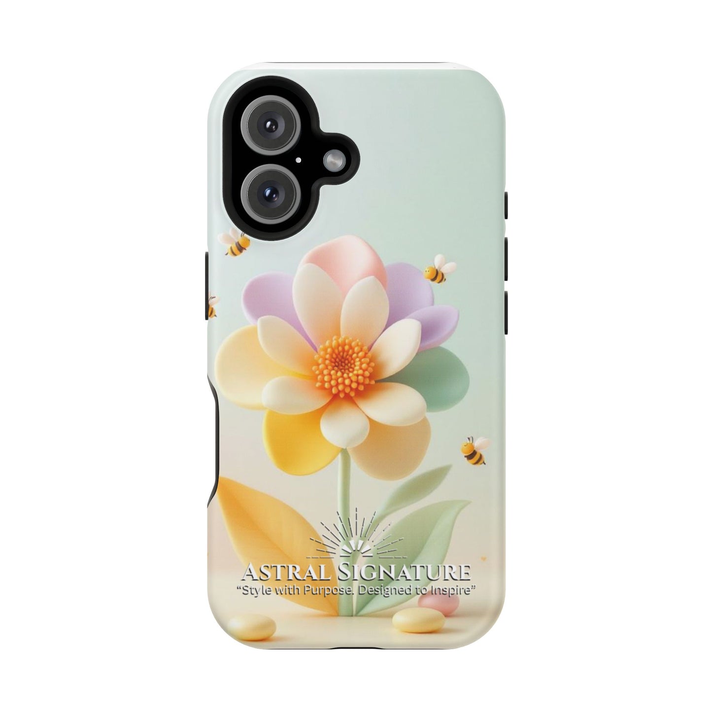 Phone Case Impact-Resistant, Calming 3D Flower Phone Case Impact-Resistant Case for Kids and Adults - Astral Signature