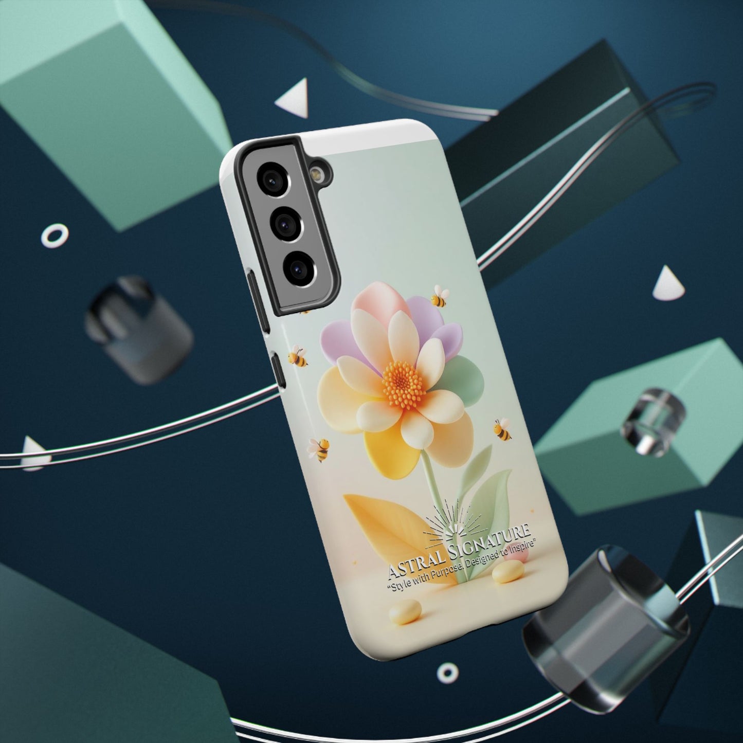 Phone Case Impact-Resistant, Calming 3D Flower Phone Case Impact-Resistant Case for Kids and Adults - Astral Signature