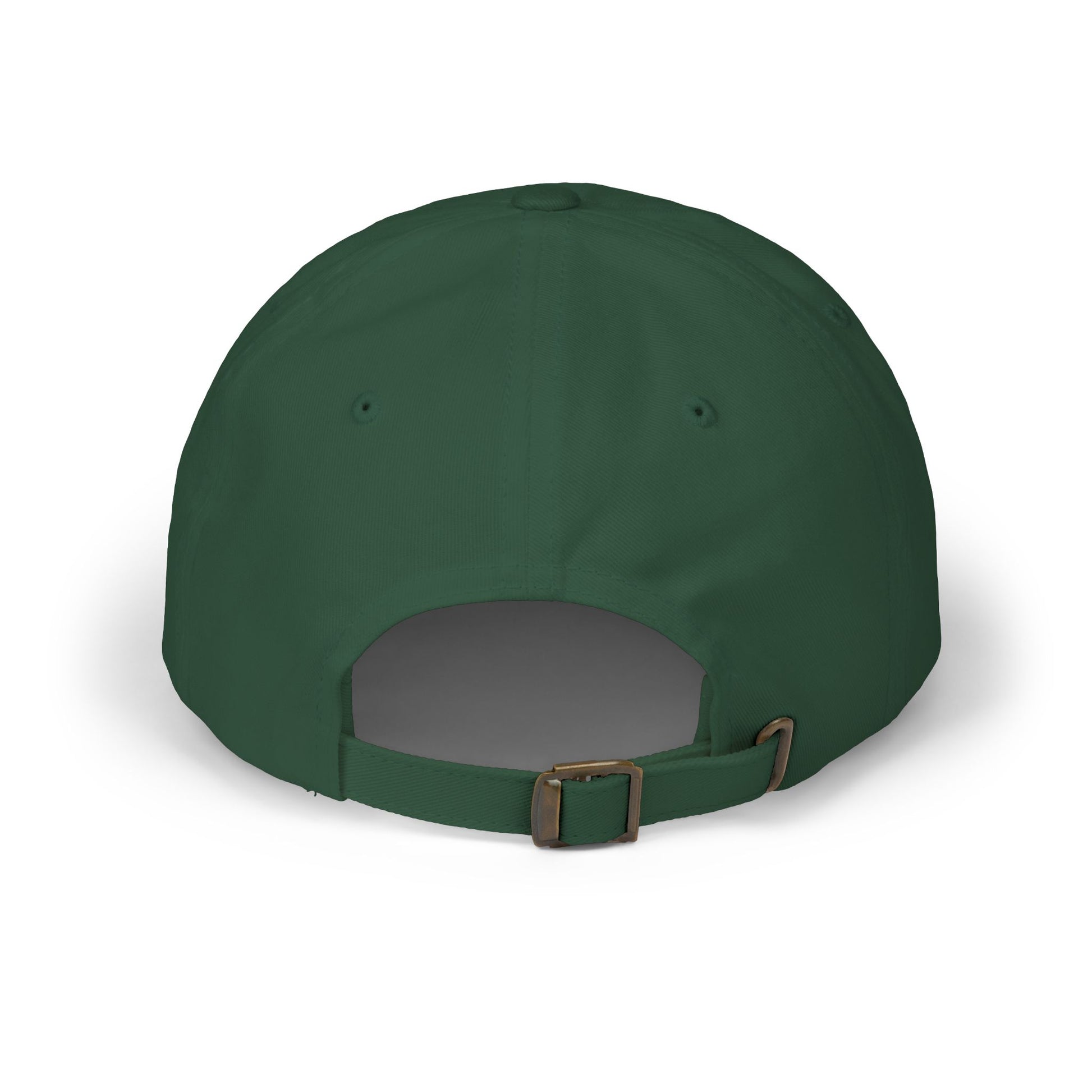 Back view of a green Classic Dad Cap from the Astral Signature Collection, showcasing an adjustable strap. This stylish hat is perfect for casual outings, making it an ideal gift for Father's Day or a classic addition to his everyday cap collection.