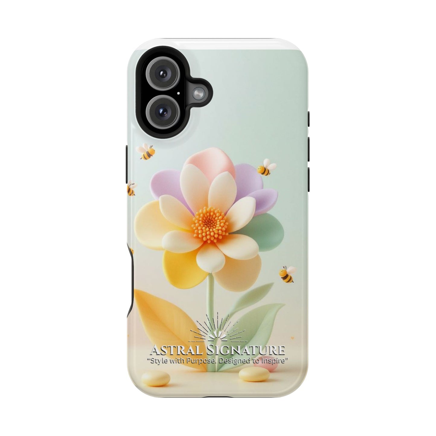 Phone Case Impact-Resistant, Calming 3D Flower Phone Case Impact-Resistant Case for Kids and Adults - Astral Signature