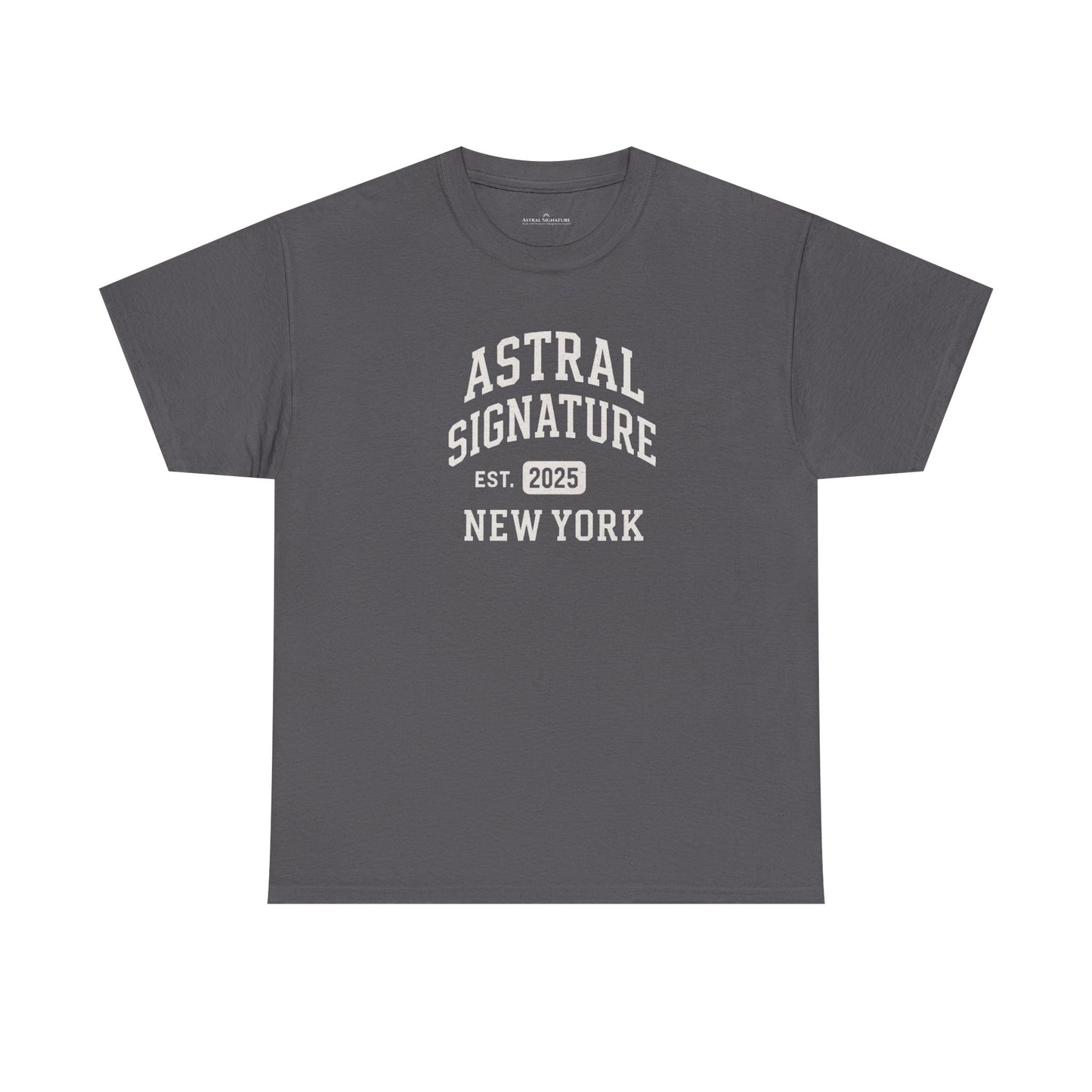Astral Signature Tee Est. New York 2025, T-shirts in darker colors by Astral Signature
