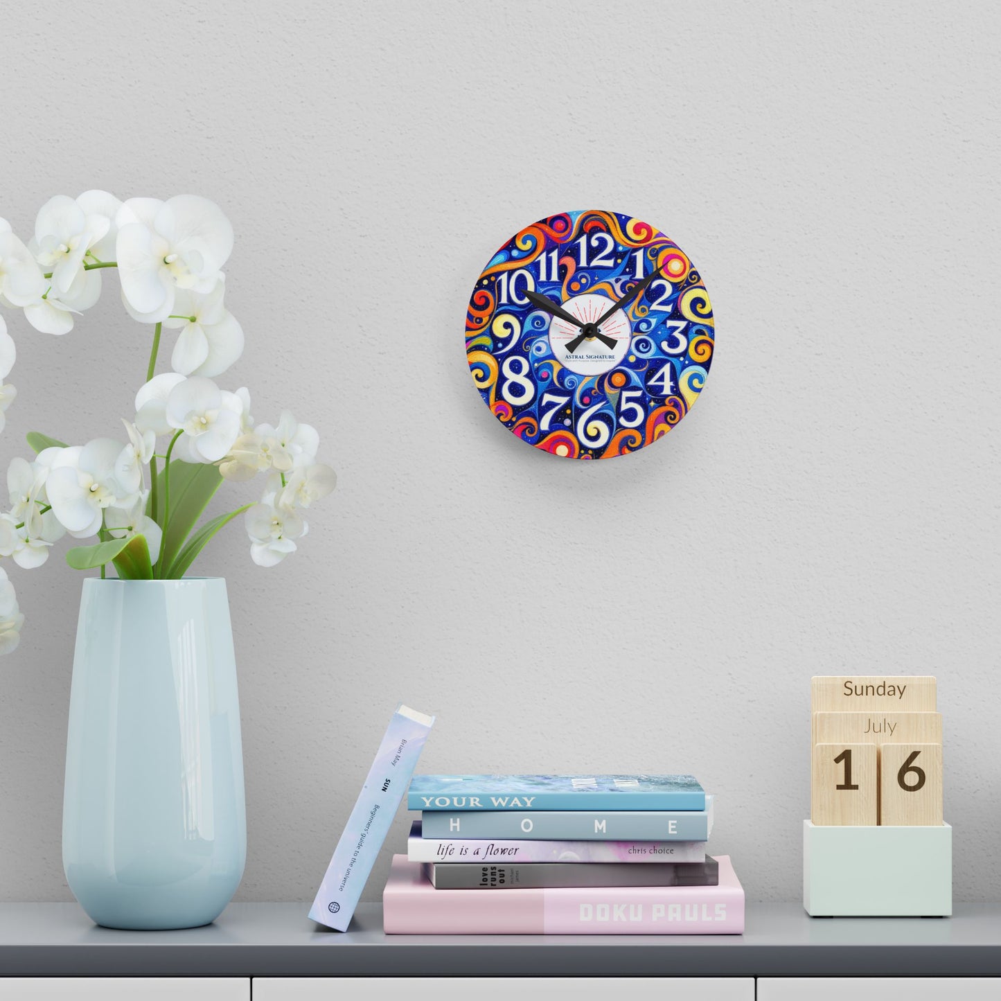Vintage Acrylic Wall Clock for office, studio or home decoration by Astral Signature