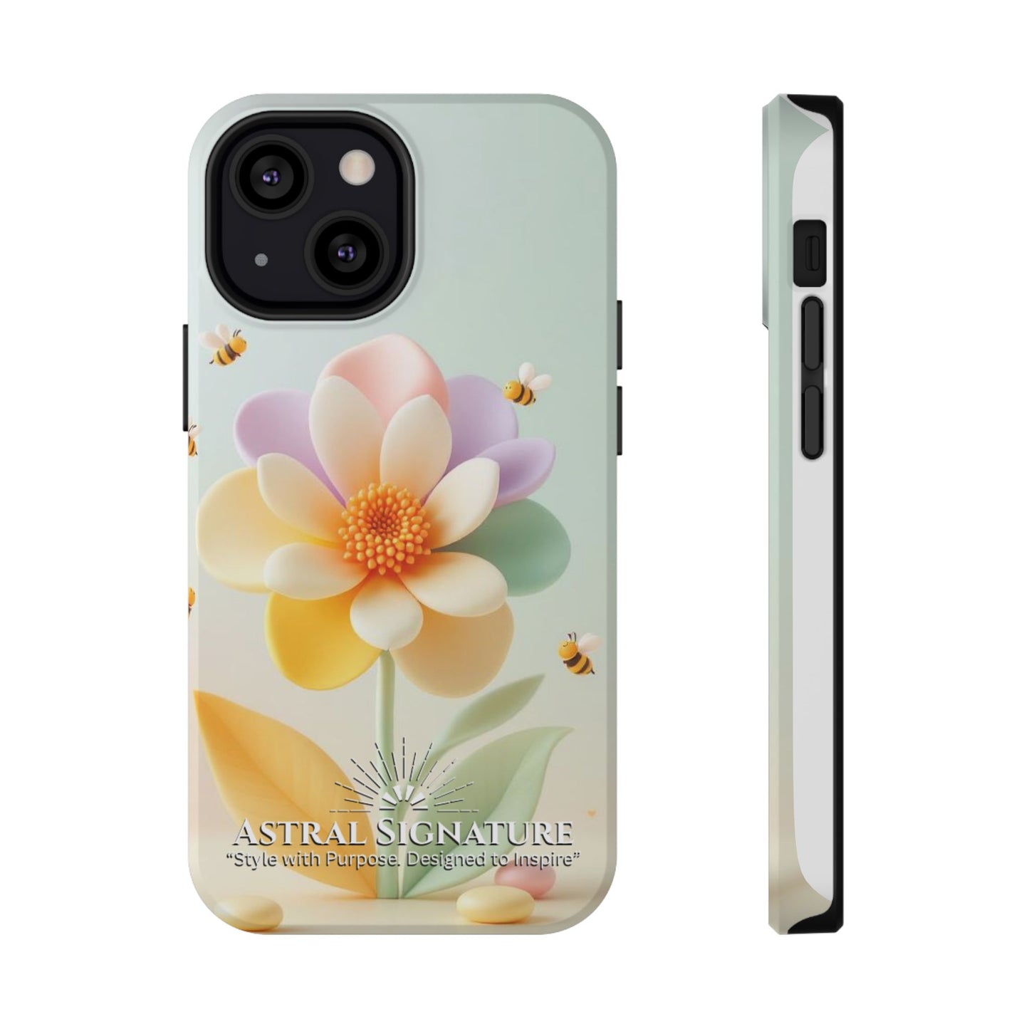Phone Case Impact-Resistant, Calming 3D Flower Phone Case Impact-Resistant Case for Kids and Adults - Astral Signature
