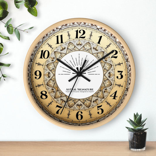 Stylish Bohemian Mandala Wall Clock by Astral Signature, featuring a colorful celestial design, perfect for modern wall art and unique home decor. Ideal as a decorative timepiece for bedroom wall decor or dorm room decor, this clock makes a fantastic gift for yoga lovers and enhances hippie room decor.