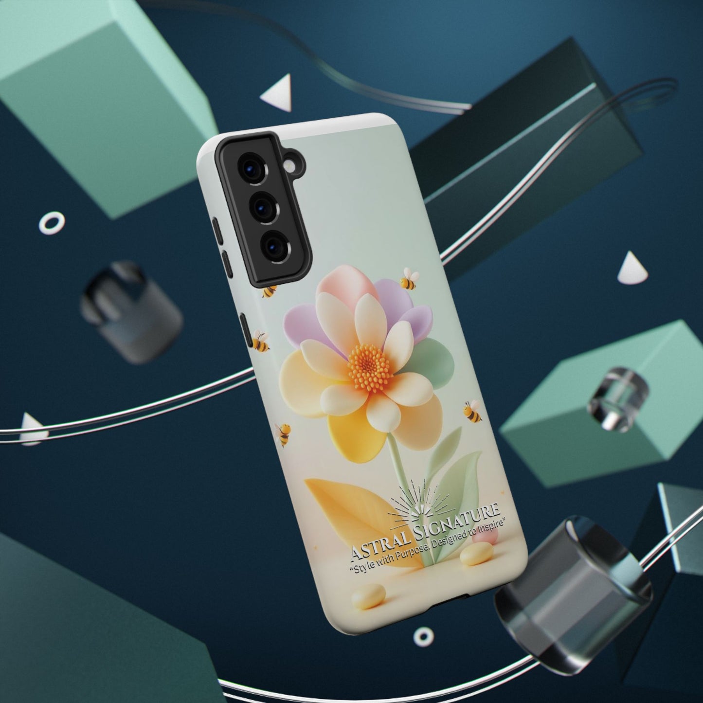 Phone Case Impact-Resistant, Calming 3D Flower Phone Case Impact-Resistant Case for Kids and Adults - Astral Signature
