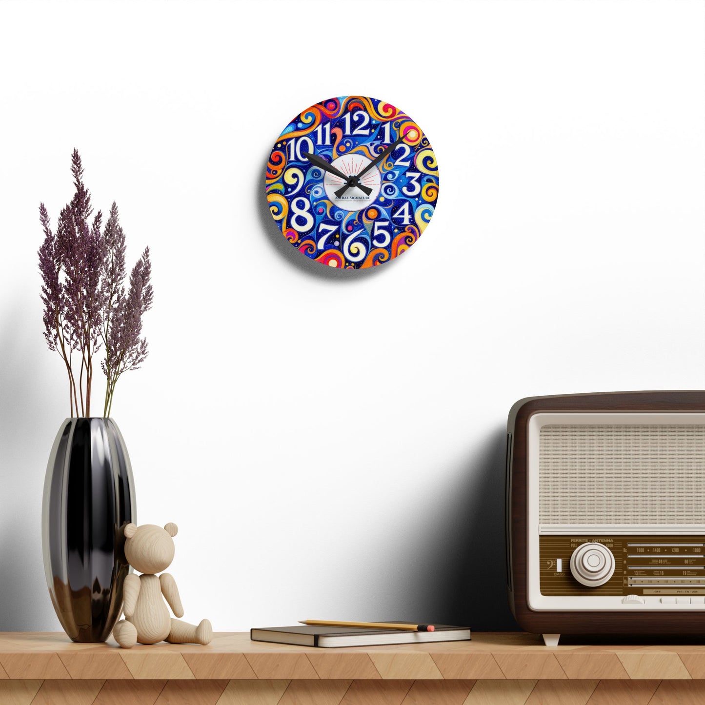 Vintage Acrylic Wall Clock for office, studio or home decoration by Astral Signature
