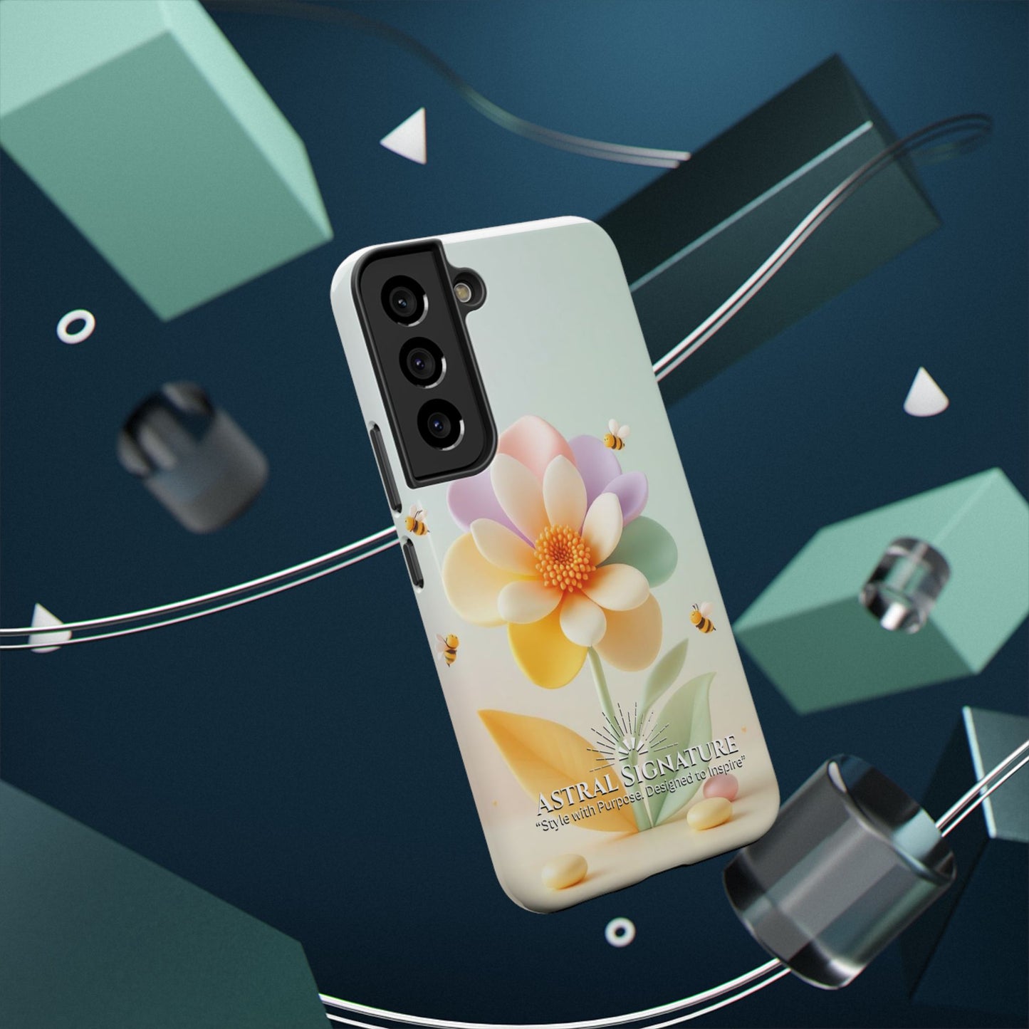 Phone Case Impact-Resistant, Calming 3D Flower Phone Case Impact-Resistant Case for Kids and Adults - Astral Signature