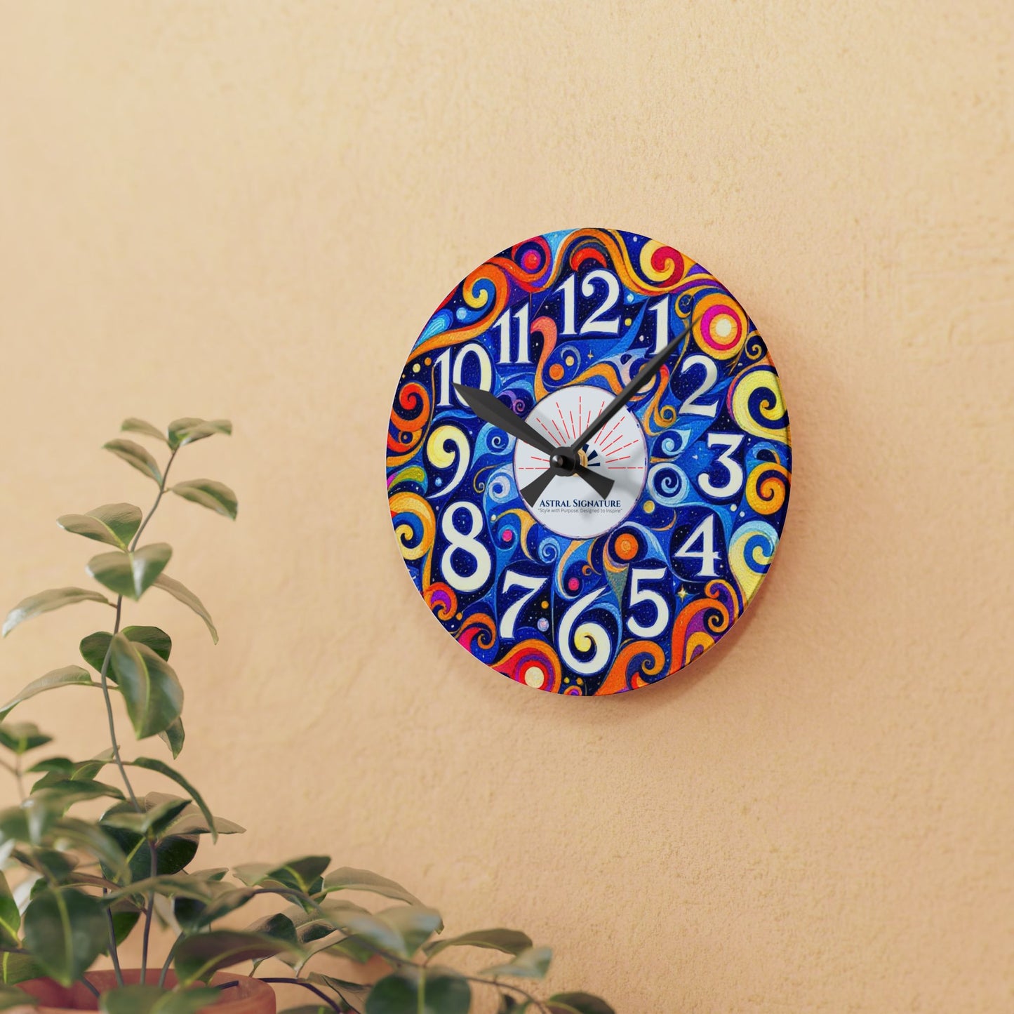 Vintage Acrylic Wall Clock for office, studio or home decoration by Astral Signature