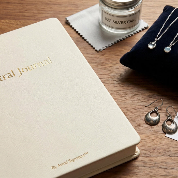 Sterling silver jewelry care guide showing how to prevent and clean tarnish on 925 silver pieces