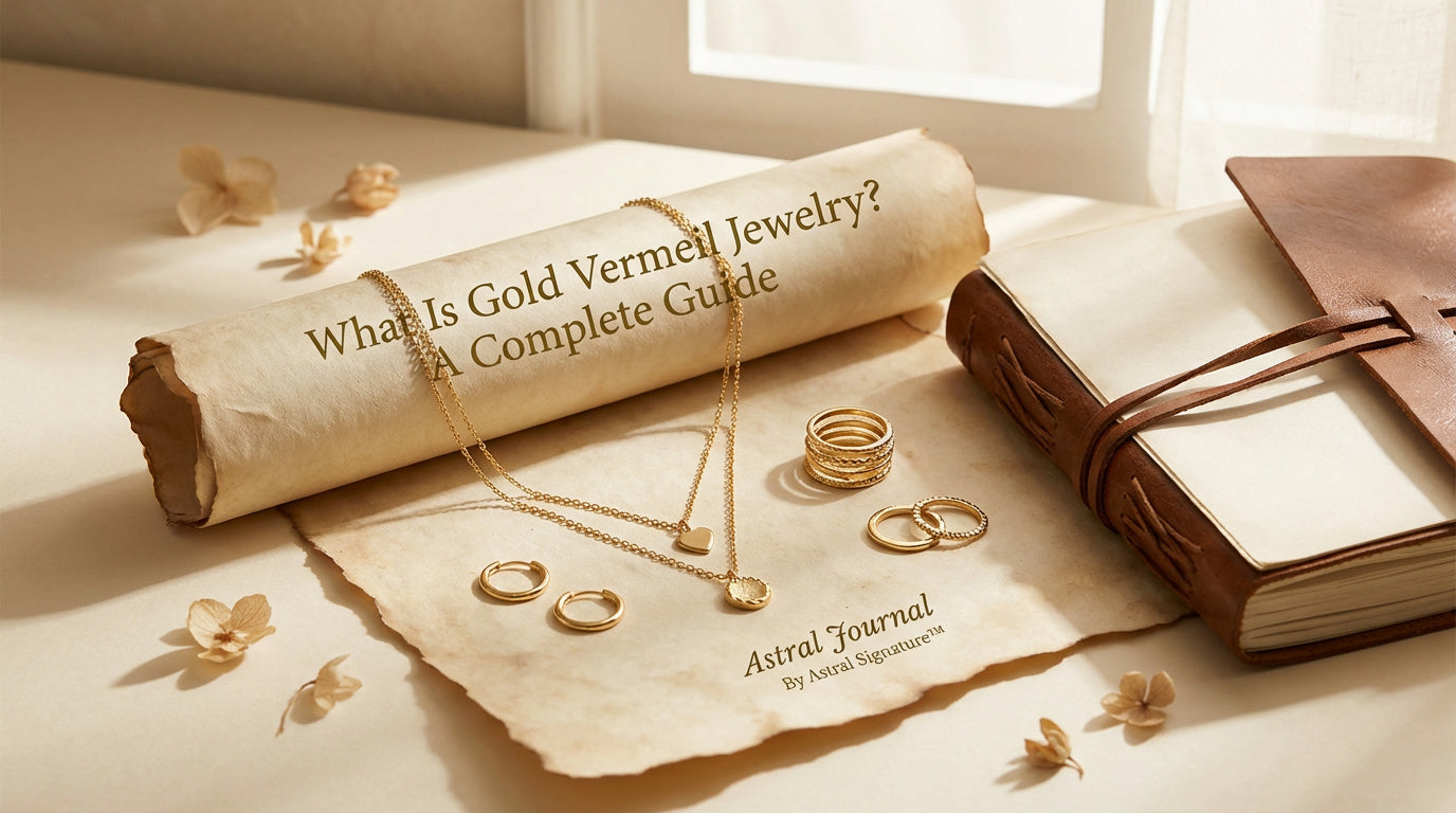 Gold vermeil jewelry showcasing premium sterling silver base with gold plating used in demi-fine jewelry