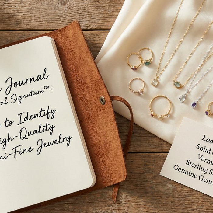 High-quality demi-fine jewelry showcasing premium materials, craftsmanship, and refined design details