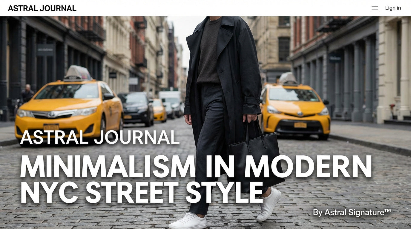 Minimalist modern street style featuring clean design and neutral urban fashion