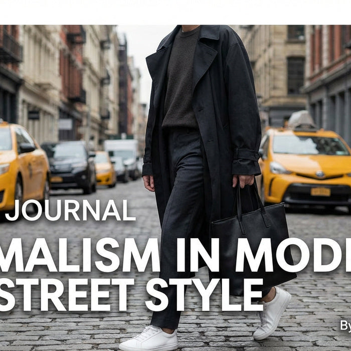 Minimalist modern street style featuring clean design and neutral urban fashion