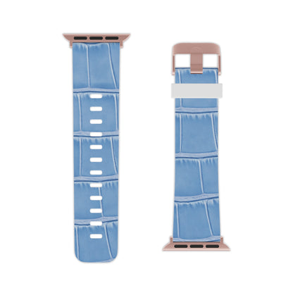Apple Watch Band — Light Blue Croc Leather | Astral Signature™