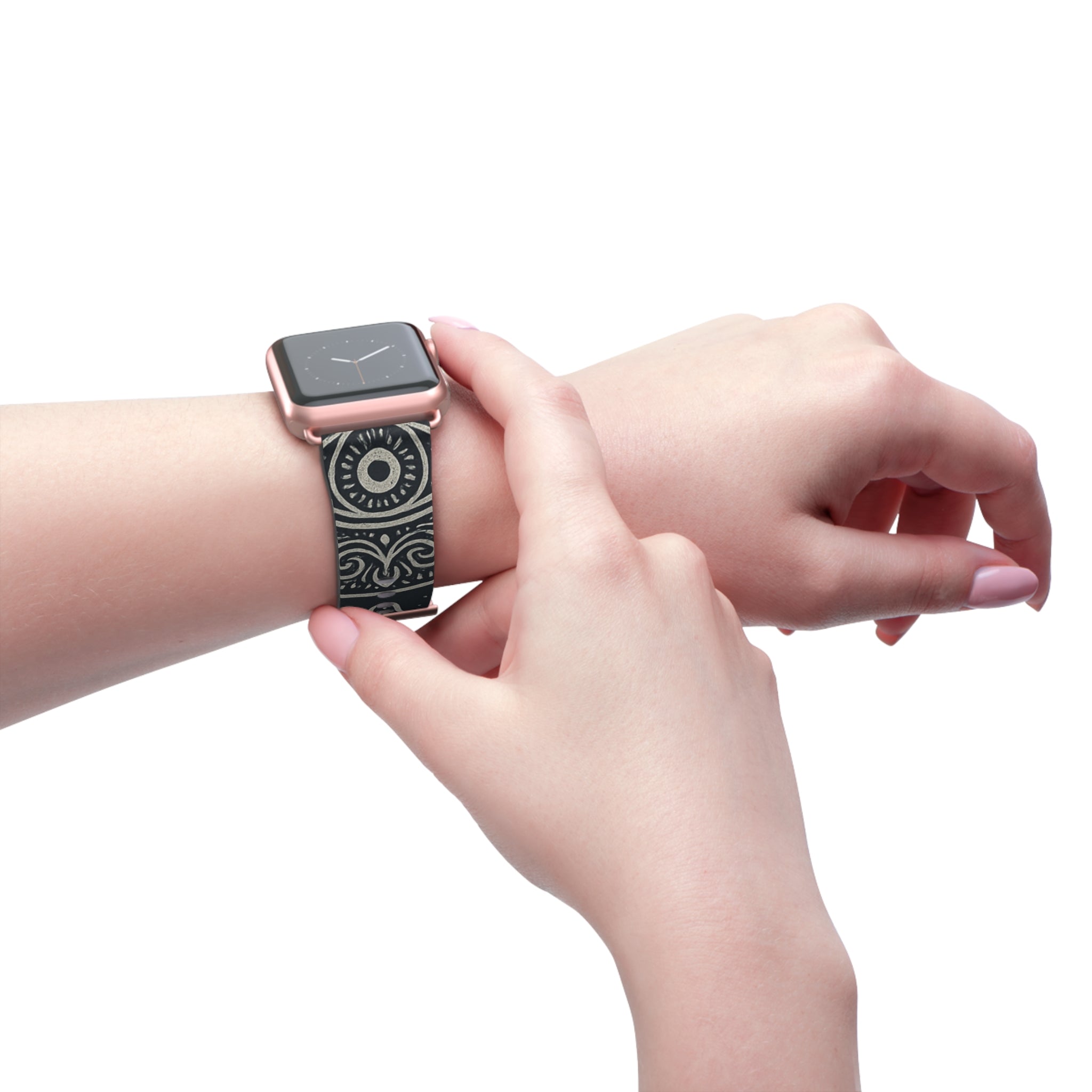 Watch Band - Astral Signature Bohemian Pattern, Ethnic Design, Unique Accessory