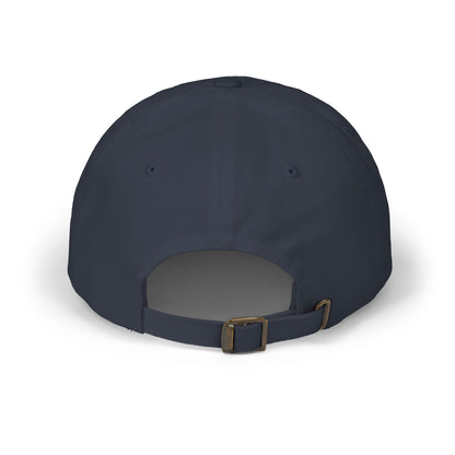 Male model wearing a navy Classic Dad Cap from the Astral Signature Collection. This unisex cap combines trendy urban style with vintage flair, making it an ideal gift for him on Father's Day or for adding to his everyday cap collection.