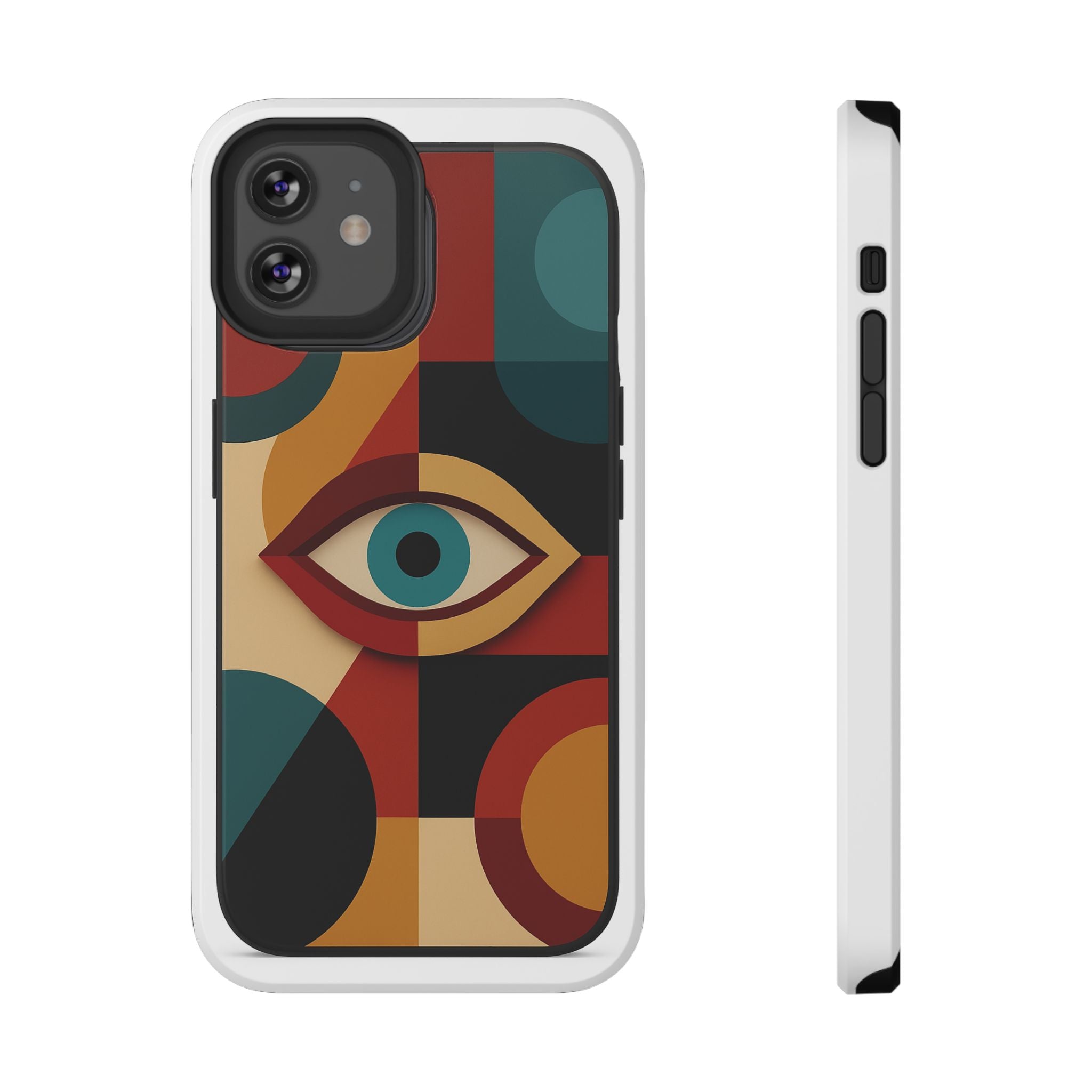 User interacting with phone protected by an Astral Signature Spiritual Symbol Phone Case.