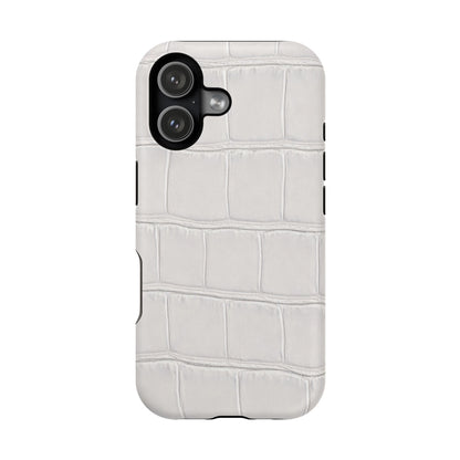 iPhone 17 Series Phone Case  for 17 Pro Max, 17 Pro, 17 and 17 Air  — White Croc Texture Case | Astral Signature™ Edit
