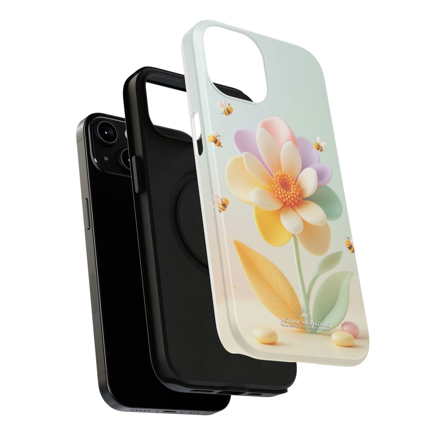 Phone Case Impact-Resistant, Calming 3D Flower Phone Case Impact-Resistant Case for Kids and Adults - Astral Signature
