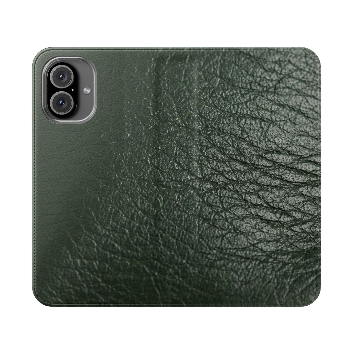 iPhone 16 Series  — Green Vintage Leather Flip Case | Astral Signature™ Edit