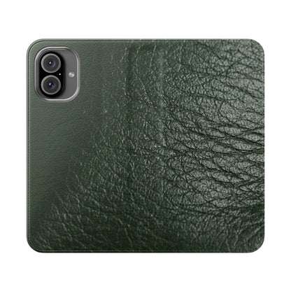 iPhone 16 Series  — Green Vintage Leather Flip Case | Astral Signature™ Edit