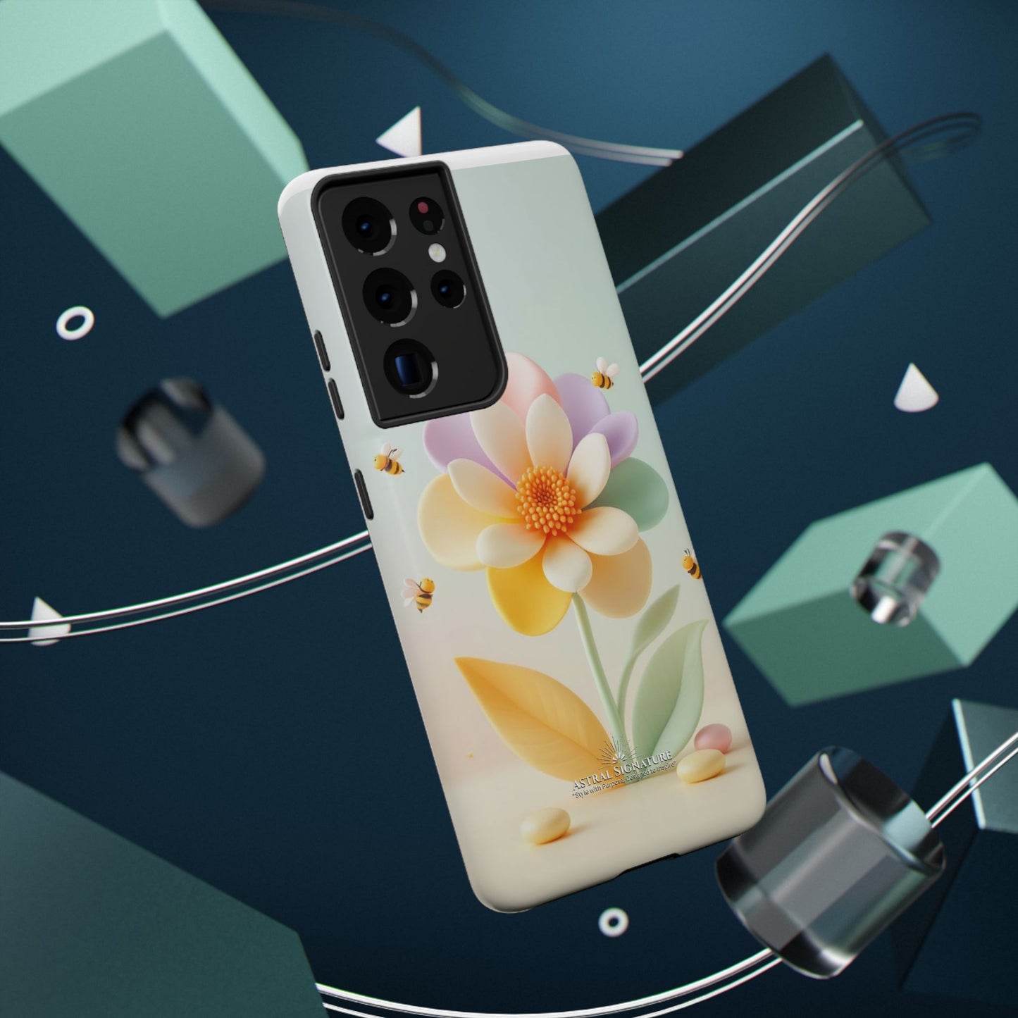 Phone Case Impact-Resistant, Calming 3D Flower Phone Case Impact-Resistant Case for Kids and Adults - Astral Signature