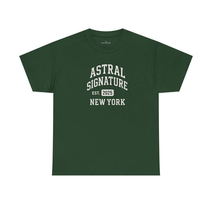 Astral Signature Tee Est. New York 2025, T-shirts in darker colors by Astral Signature