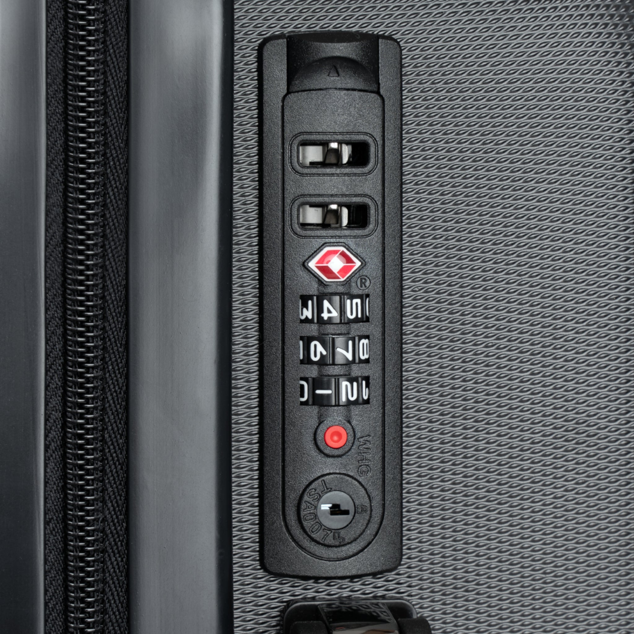 Detailed shot of Astral Signature Purple Mandala Carry-On Luggage, representing cosmic design for artistic carry-on luggage.