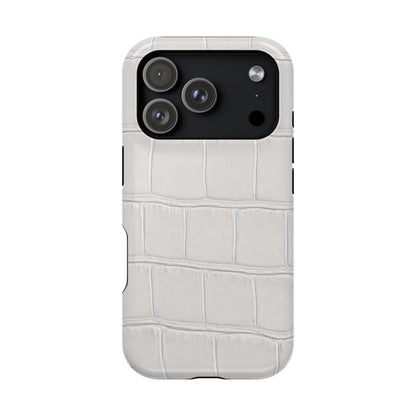 iPhone 17 Series Phone Case  for 17 Pro Max, 17 Pro, 17 and 17 Air  — White Croc Texture Case | Astral Signature™ Edit