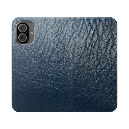 iPhone 16 Series  — Blue Vintage Leather Flip Case | Astral Signature™ Edit