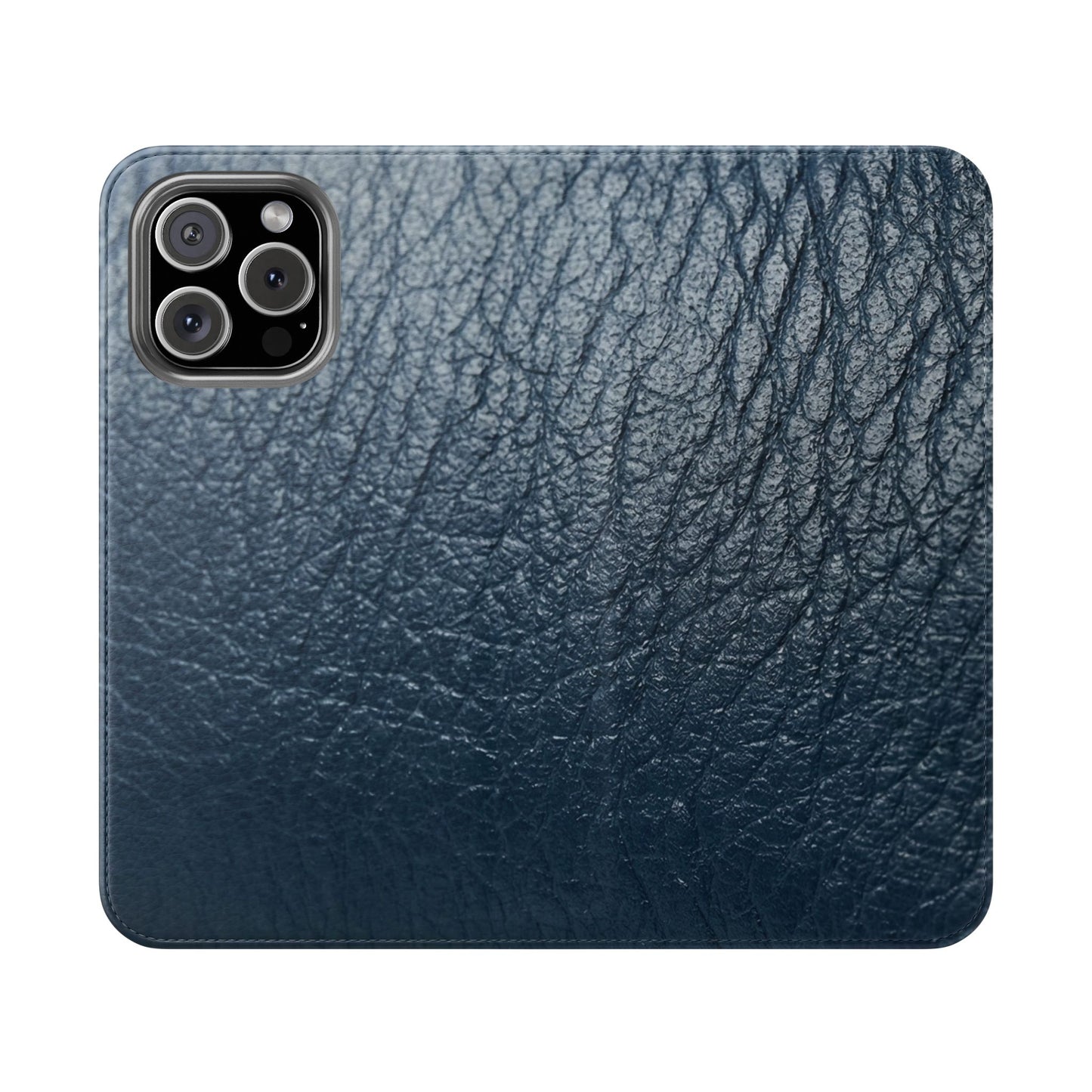 iPhone 16 Series  — Blue Vintage Leather Flip Case | Astral Signature™ Edit