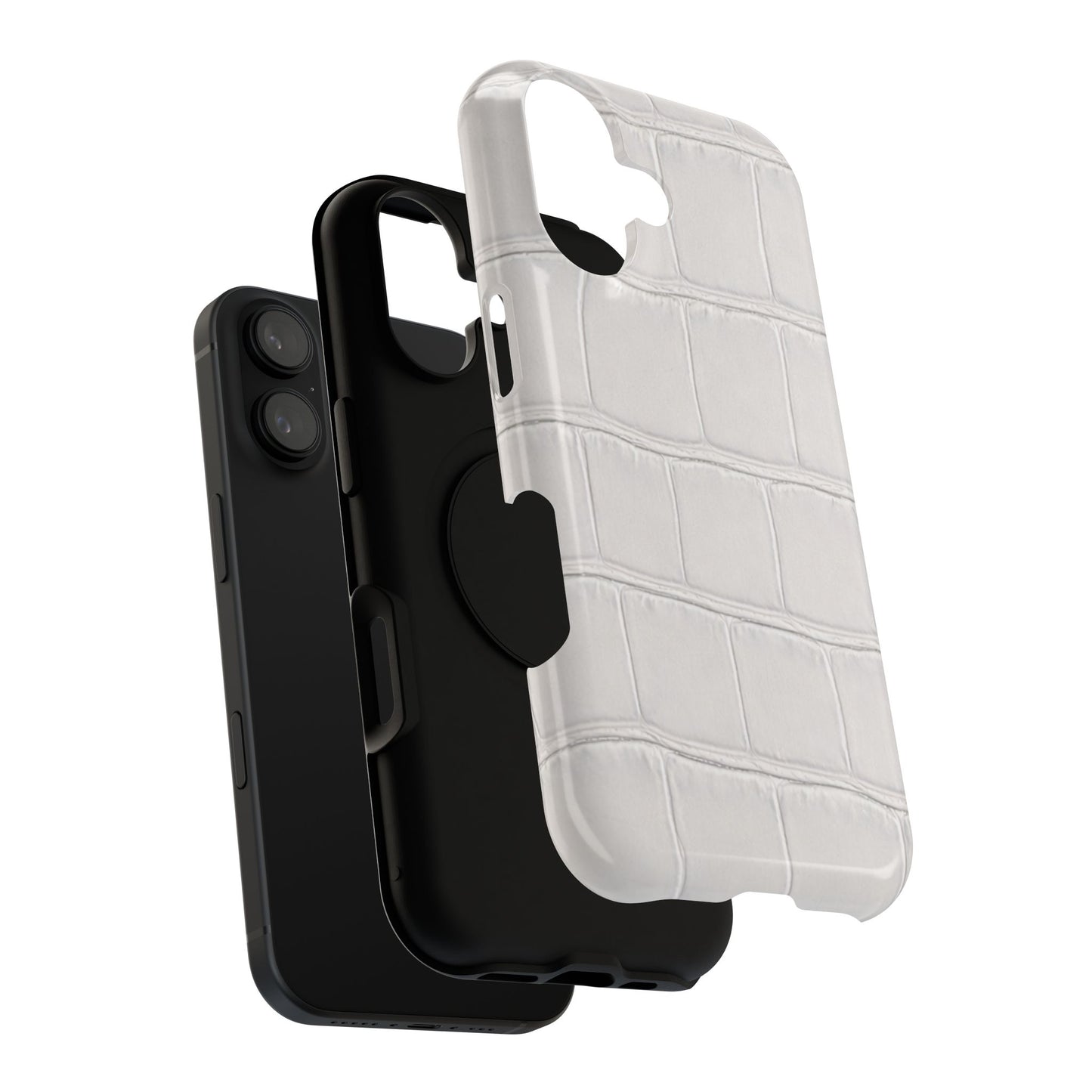 iPhone 17 Series Phone Case  for 17 Pro Max, 17 Pro, 17 and 17 Air  — White Croc Texture Case | Astral Signature™ Edit