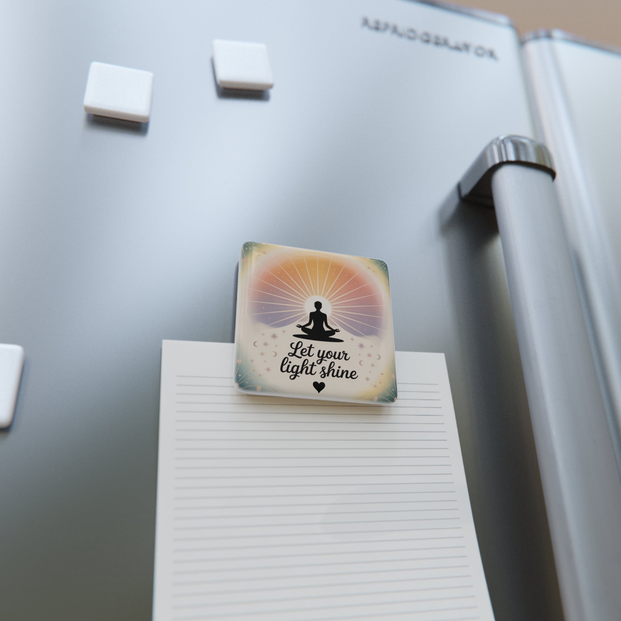 “Let Your Light Shine – Spiritual Meditation Porcelain Magnet”