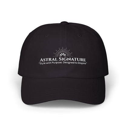 Classic Dad Cap in sleek black from the Astral Signature Collection, perfect for any casual occasion. This super comfortable baseball hat is a great representation of vintage baseball cap style for him. An ideal choice for a Father's Day gift or everyday wear in urban fashion.