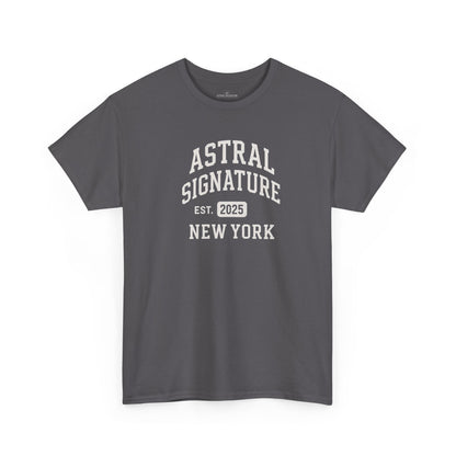 Astral Signature Tee Est. New York 2025, T-shirts in darker colors by Astral Signature