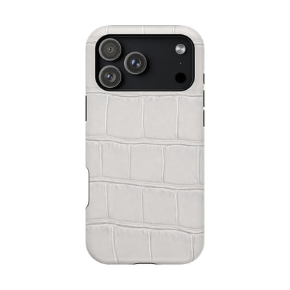 iPhone 17 Series Phone Case  for 17 Pro Max, 17 Pro, 17 and 17 Air  — White Croc Texture Case | Astral Signature™ Edit