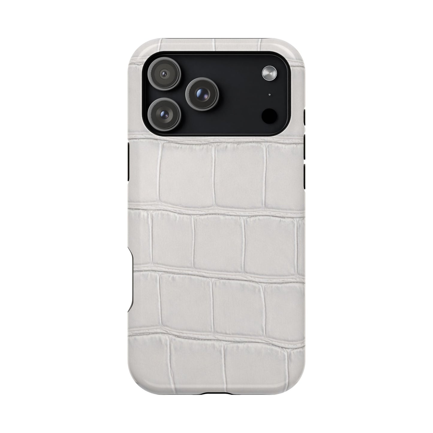 iPhone 17 Series Phone Case  for 17 Pro Max, 17 Pro, 17 and 17 Air  — White Croc Texture Case | Astral Signature™ Edit