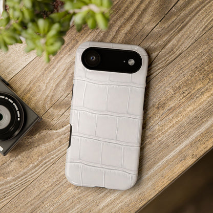 iPhone 17 Series Phone Case  for 17 Pro Max, 17 Pro, 17 and 17 Air  — White Croc Texture Case | Astral Signature™ Edit