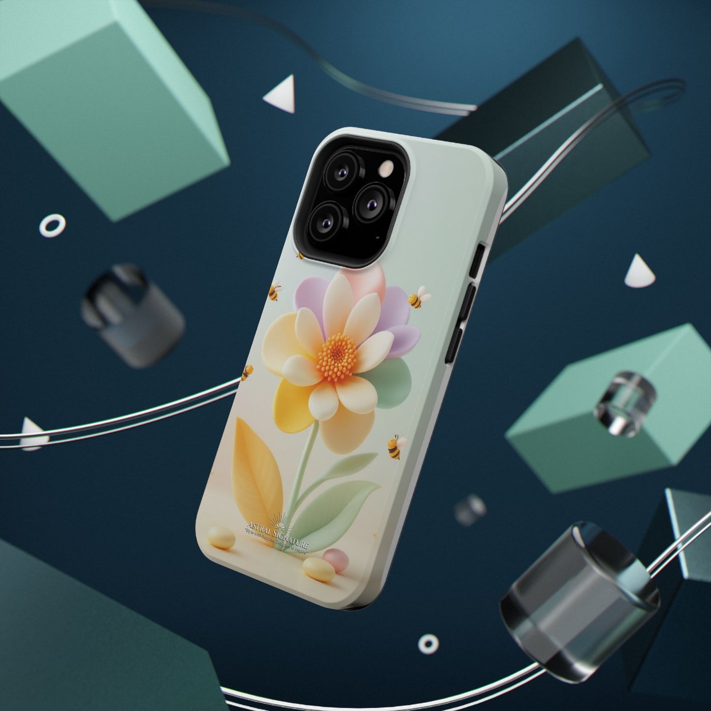 Phone Case Impact-Resistant, Calming 3D Flower Phone Case Impact-Resistant Case for Kids and Adults - Astral Signature